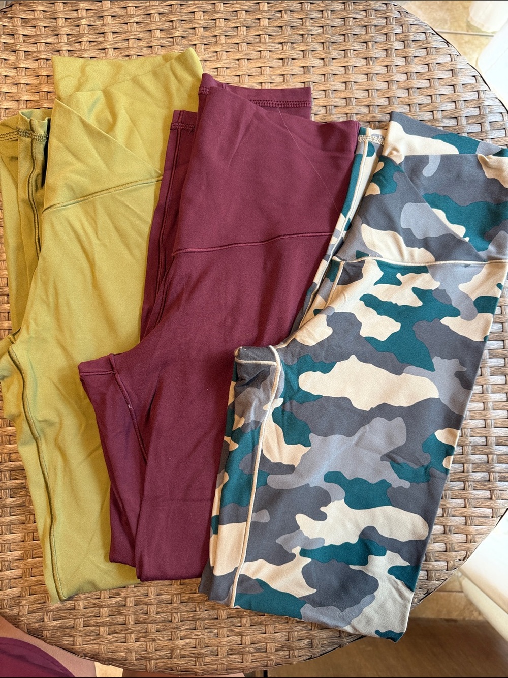 aerie Three-Pack High-Waist Leggings — Olive, Burgundy & Camo
